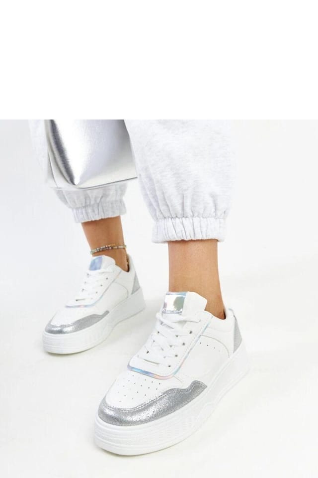 Love Lace Love Lace Women's Sport Sneaker Suede Synthetic Lace Up Thick Rubber Sole in White - 3