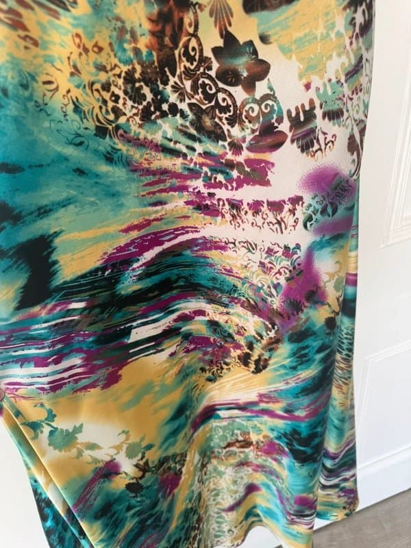 Angel Forever Stunning maxi dress with sheer panels and straps embellished with sequins. 8-10