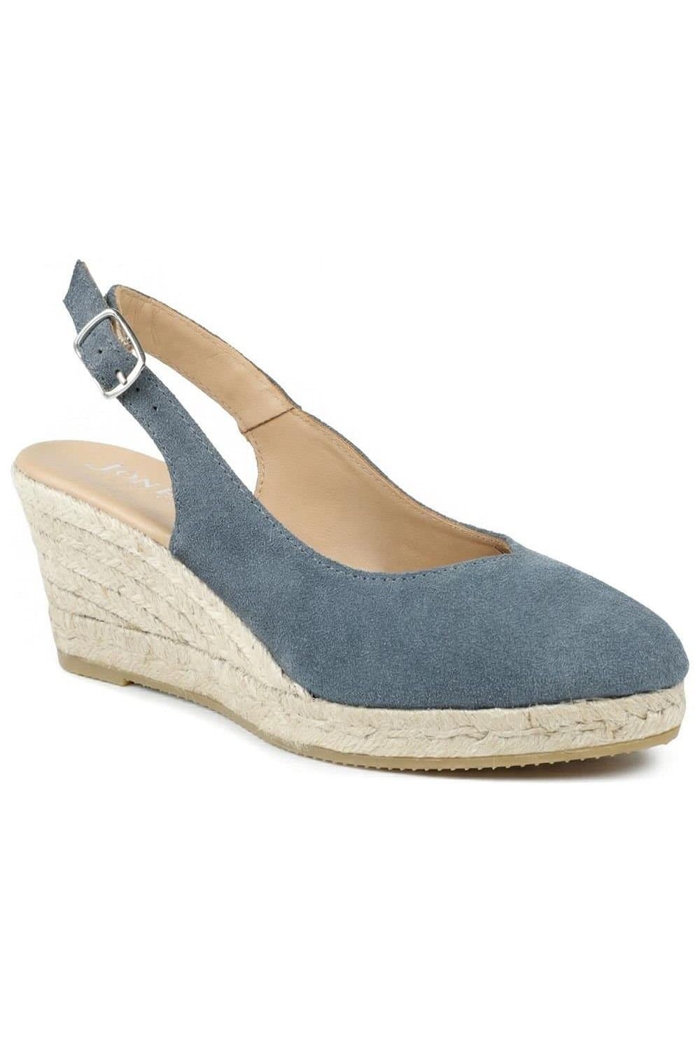 Jones Bootmaker Jones Bootmaker Women's Raisa Leather Buckle Fasten Espadrilles in Navy