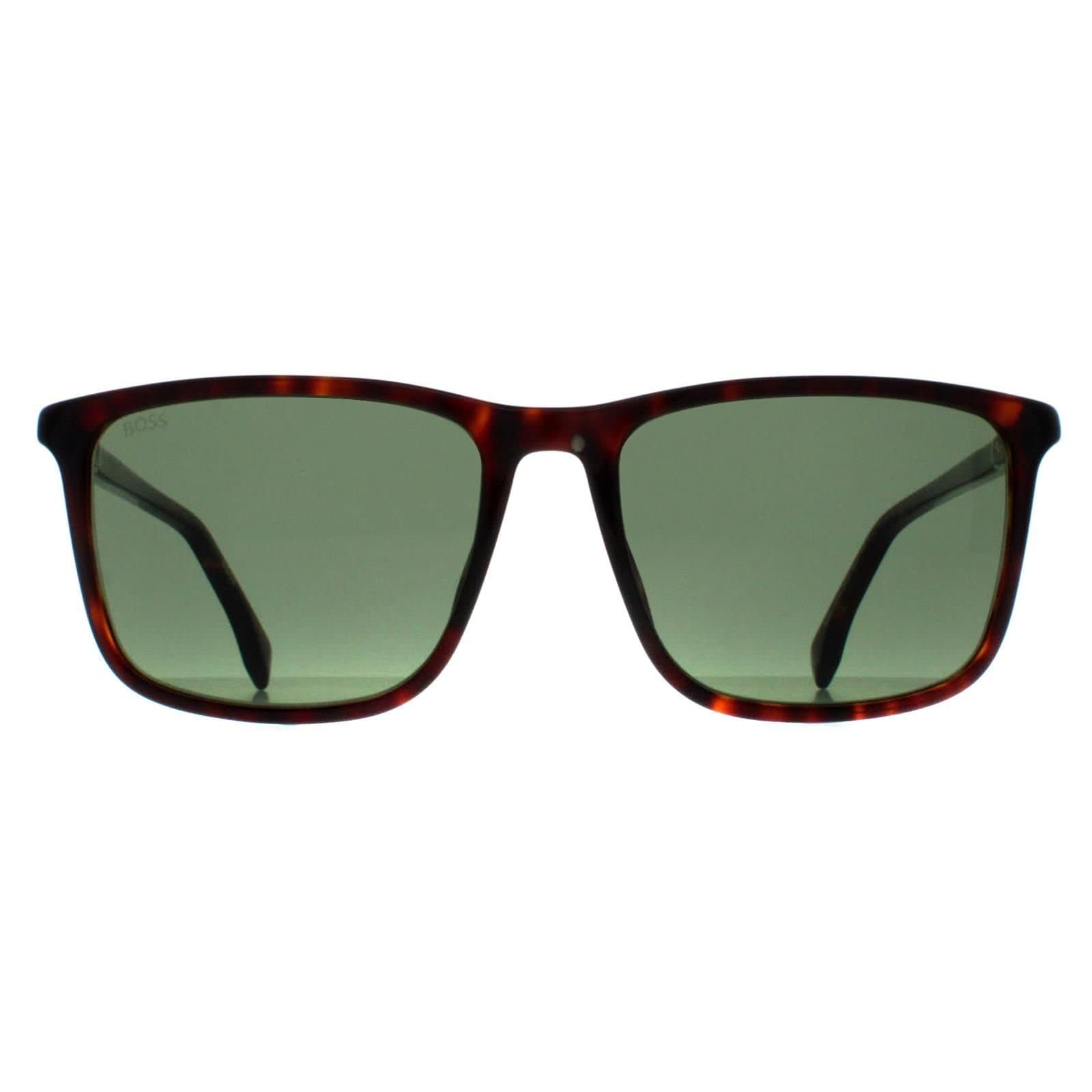 Hugo Boss Hugo Boss Men's Rectangle Havana Green BOSS 1434/S in Brown