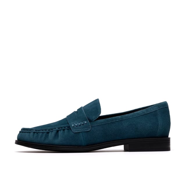 Clarks Clarks Women's Alixea Walk Teal Suede Loafers, Slip Ons - 2