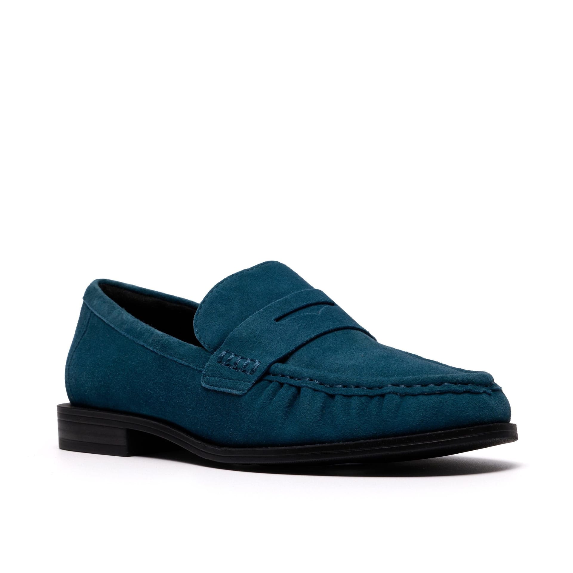 Clarks Clarks Women's Alixea Walk Teal Suede Loafers, Slip Ons - 4