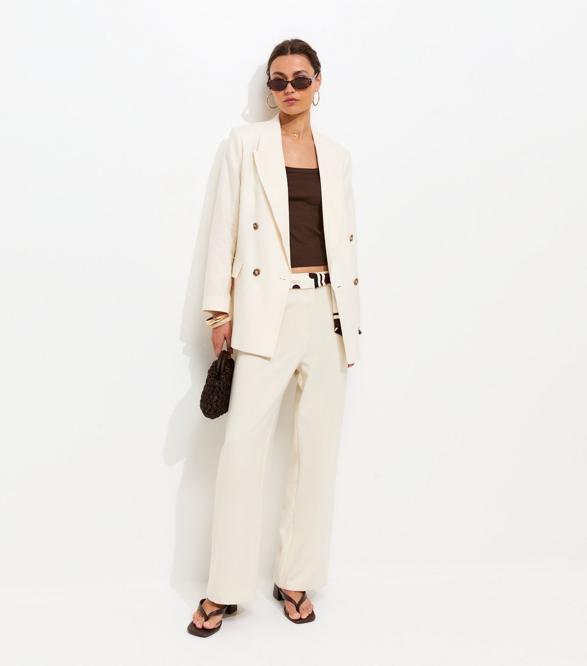 New Look Women's Brown Square Neck Top New Look - 2