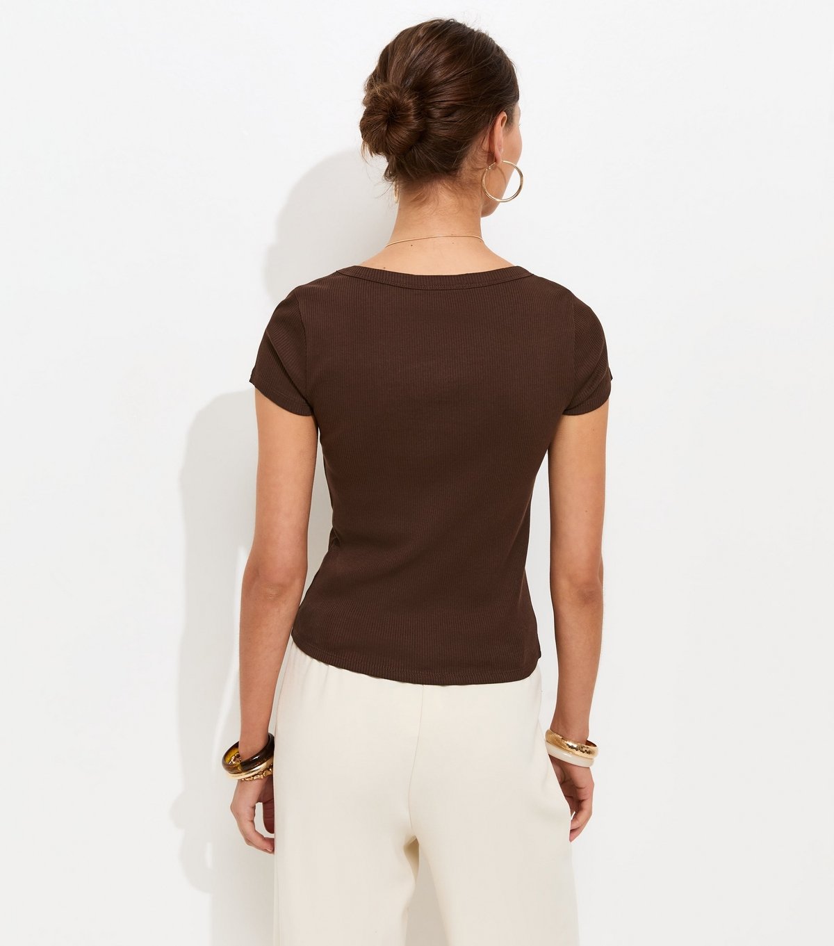 New Look Women's Brown Square Neck Top New Look - 4