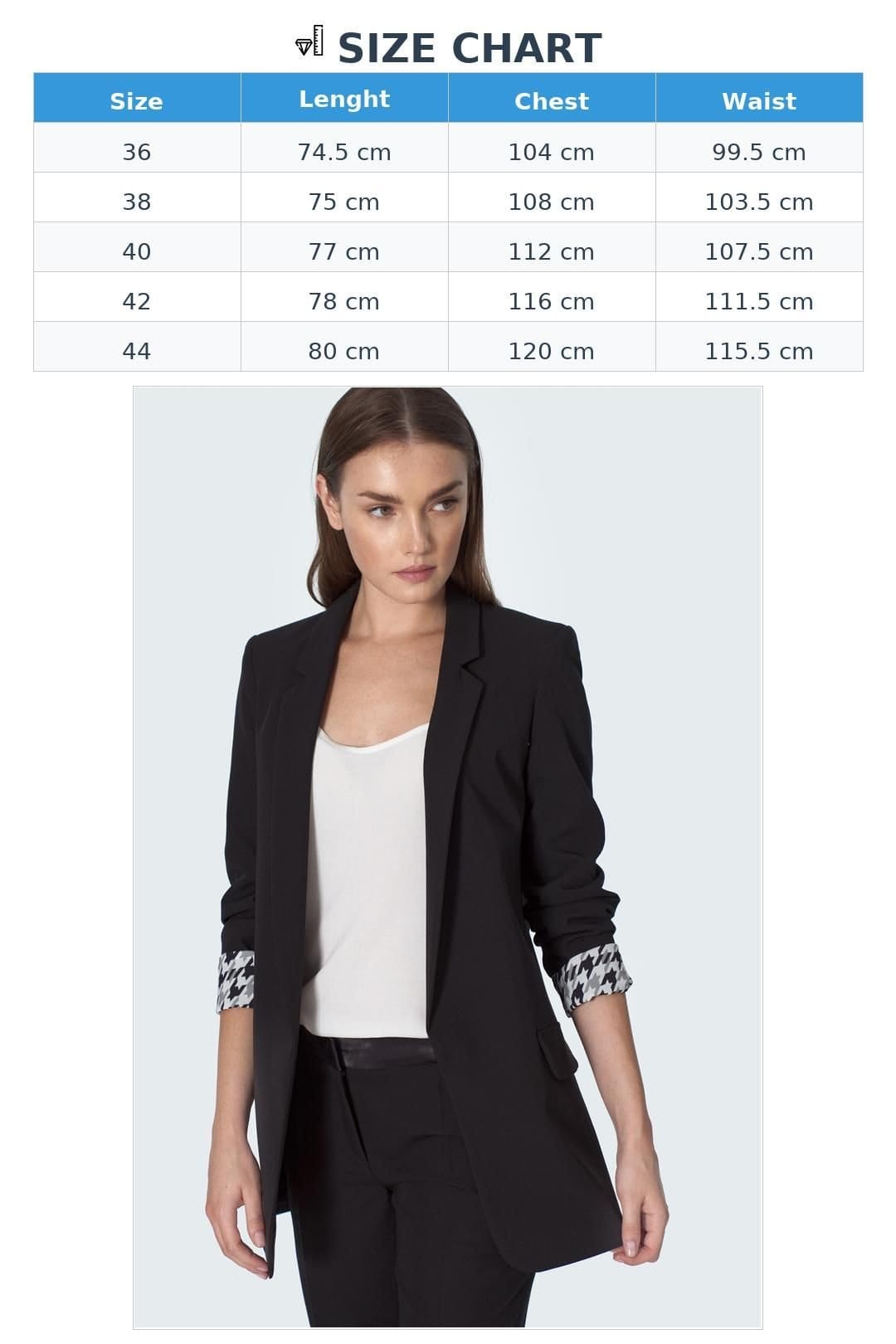 Love Lace Love Lace Women's Tailored Blazer with Patterned Cuffs in Black - 4