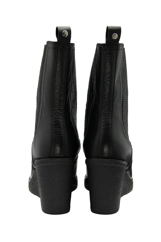 Ravel Ravel Women's Black Leather 'Calvay' Wedge Boots - 3