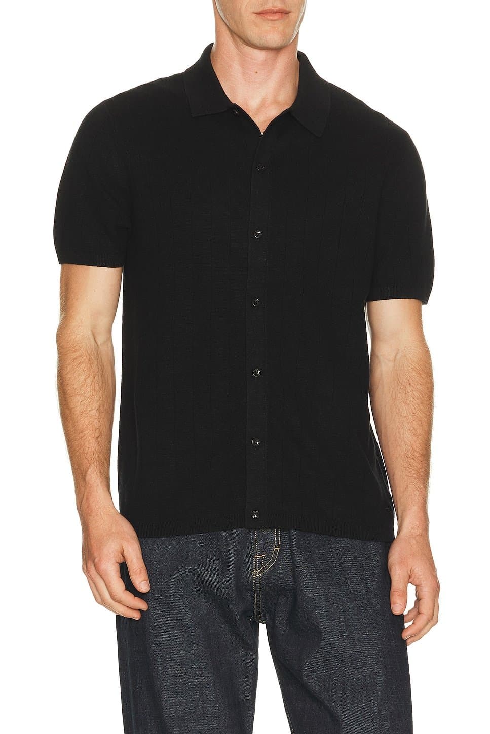 revolve Revolve Black Cotton Linen Piazza Shirt