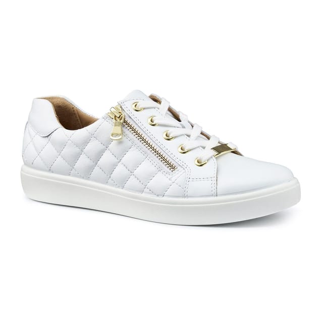 Hotter Hotter Women's 'Wonder' Quilted Trainers in White - 2
