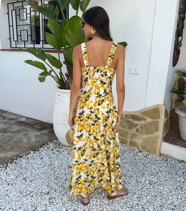 AX Paris Women's Lemon Print Ruched Strap Midi Dress AX Paris New Look - 3