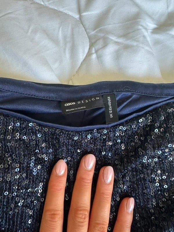ASOS Design Navy sequin short