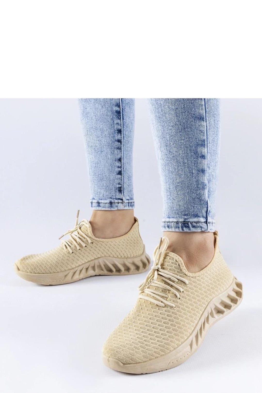 Love Lace Love Lace Women's Sport Fabric Sneakers for Summer with Grippy Rubber Sole in Beige