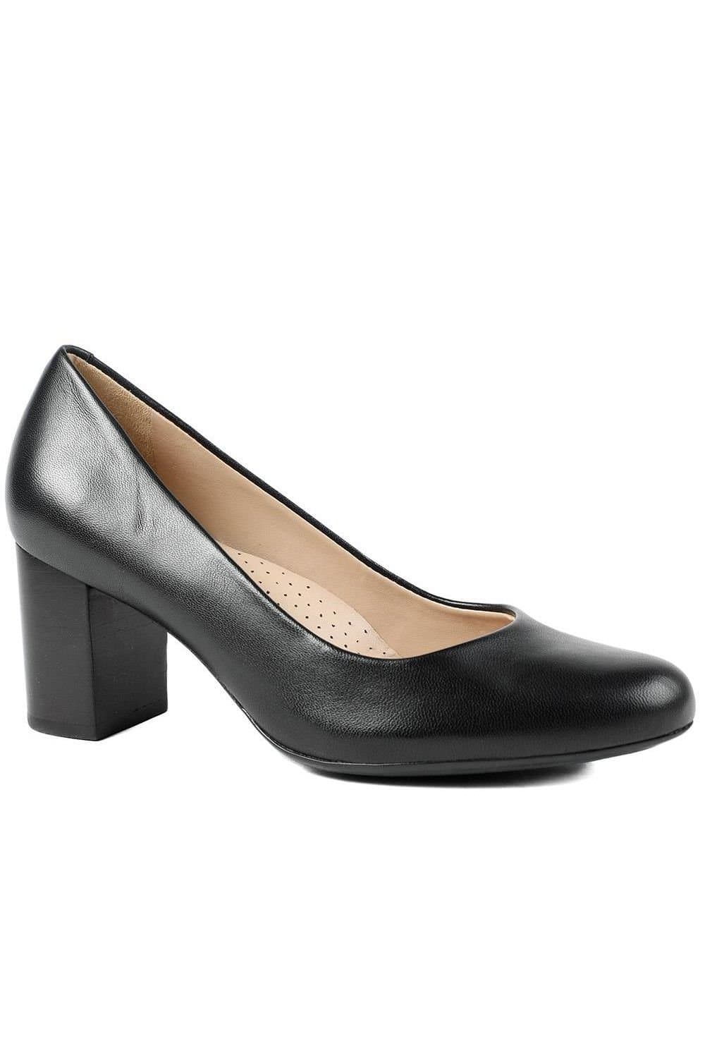 Jones Bootmaker Jones Bootmaker Women's Xantara Leather Block Heel Court Shoes in Black