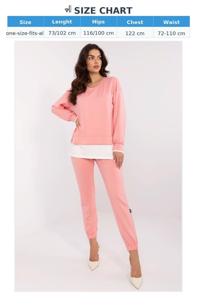 Love Lace Love Lace Women's Butter Soft Casual Tracksuit Set With Contrast in Pink - 3