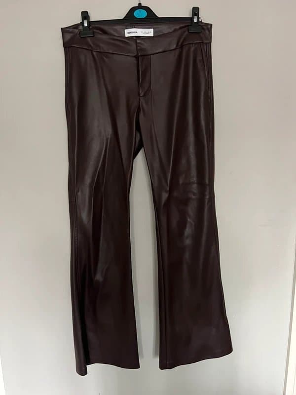 Bershka Bershka brown leather trousers