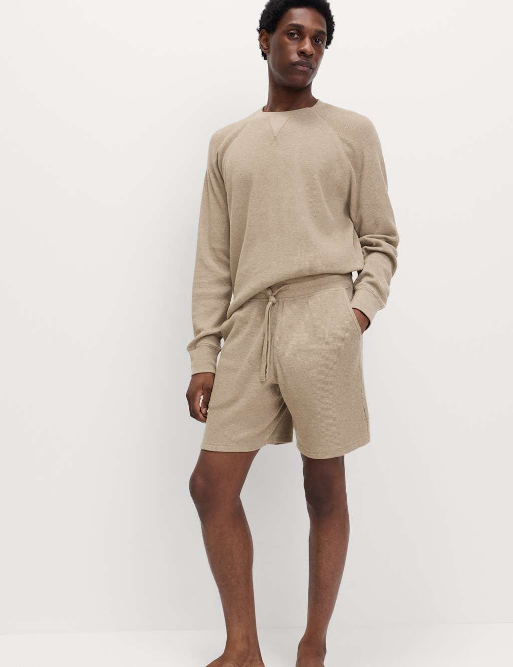 M&S Putty Mix Waffle Texture Loungewear Shorts