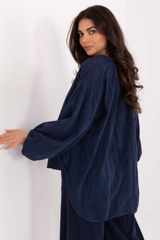 Love Lace Love Lace Women's Casual Puff Sleeve Sweetheart Blouse Shirt in Blue - 3
