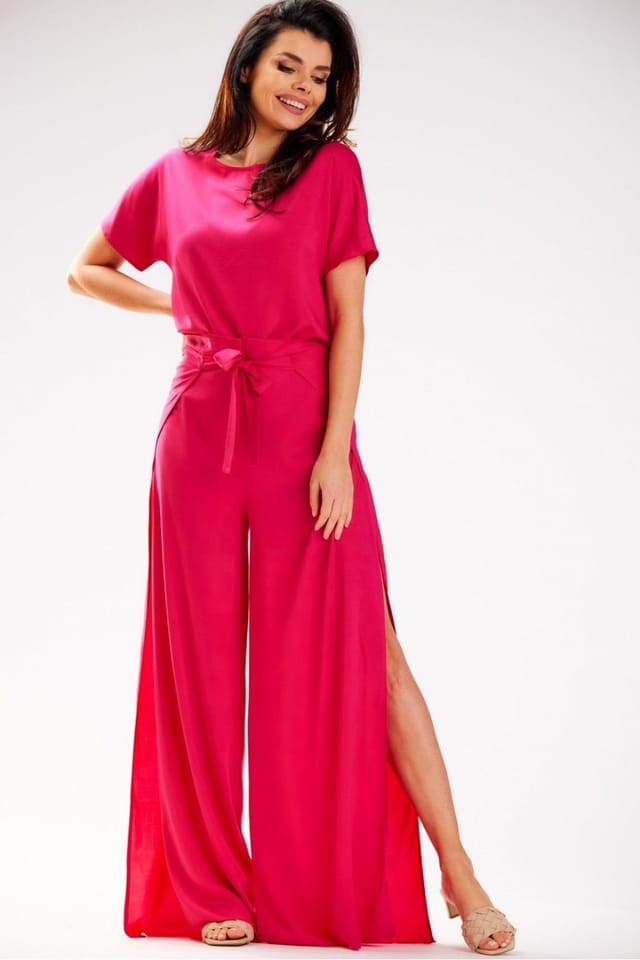 Love Lace Love Lace Women's Tiered High Waisted Grecian Viscose Pants Style 181094 in Pink - 2