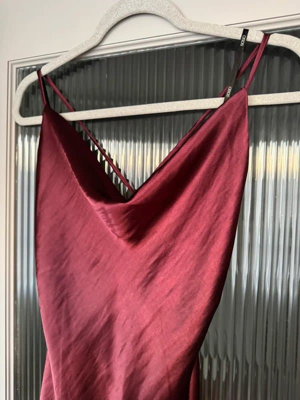 ASOS ASOS burgundy satin slip dress