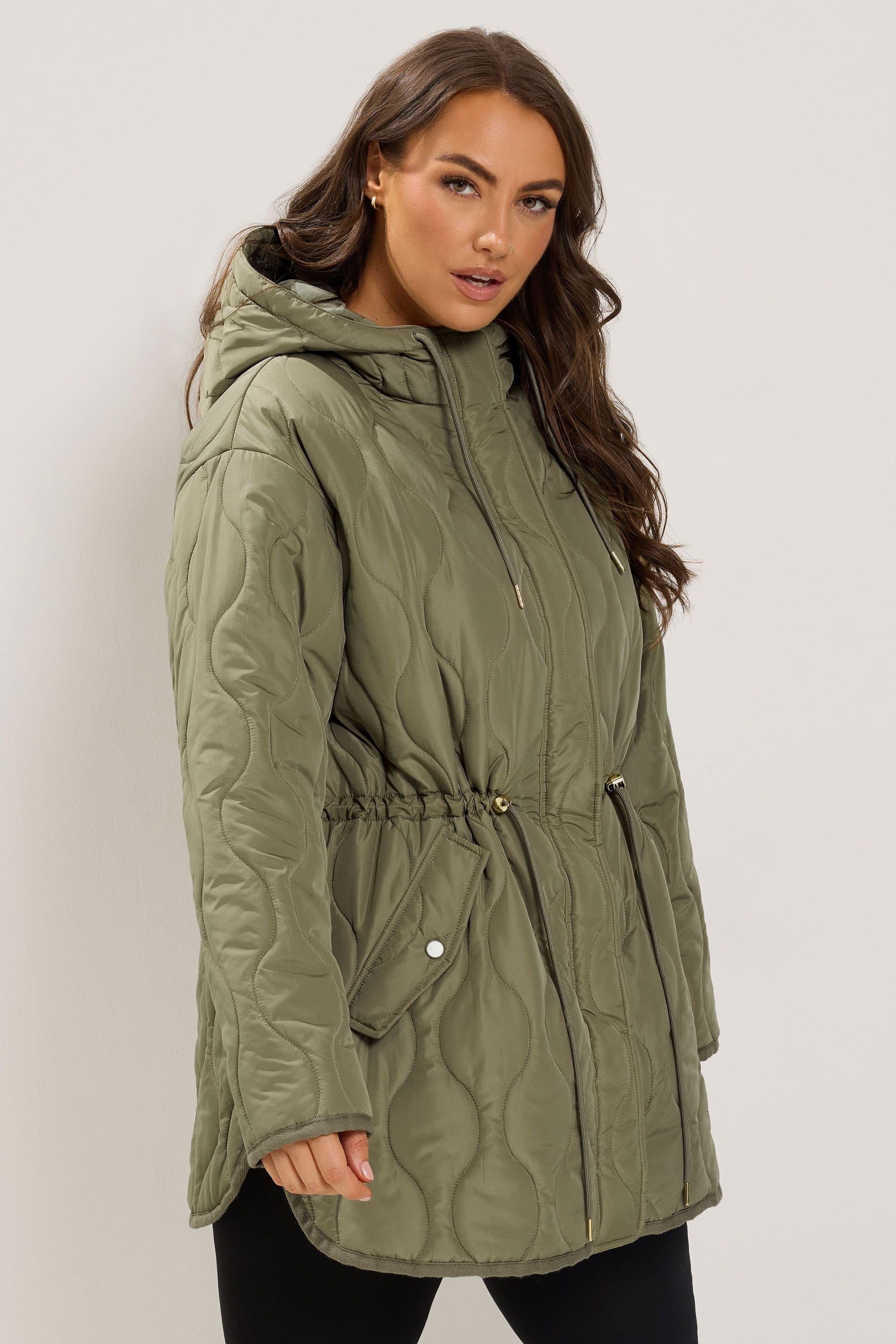 Yours Yours Women's Lightweight Padded Jacket in Light Khaki