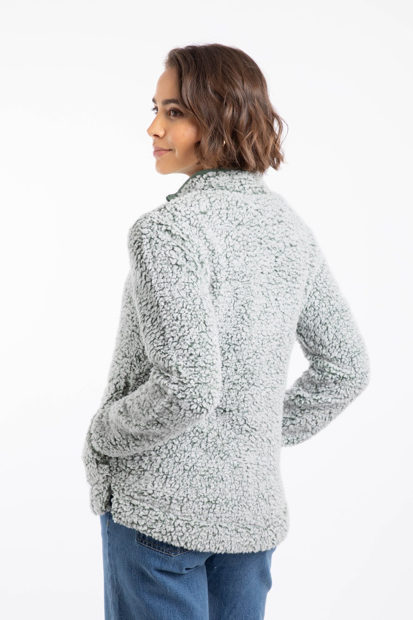 Weird Fish Weird Fish Women's Deliah Cosy Full Zip Fleece in Dark Olive - 3