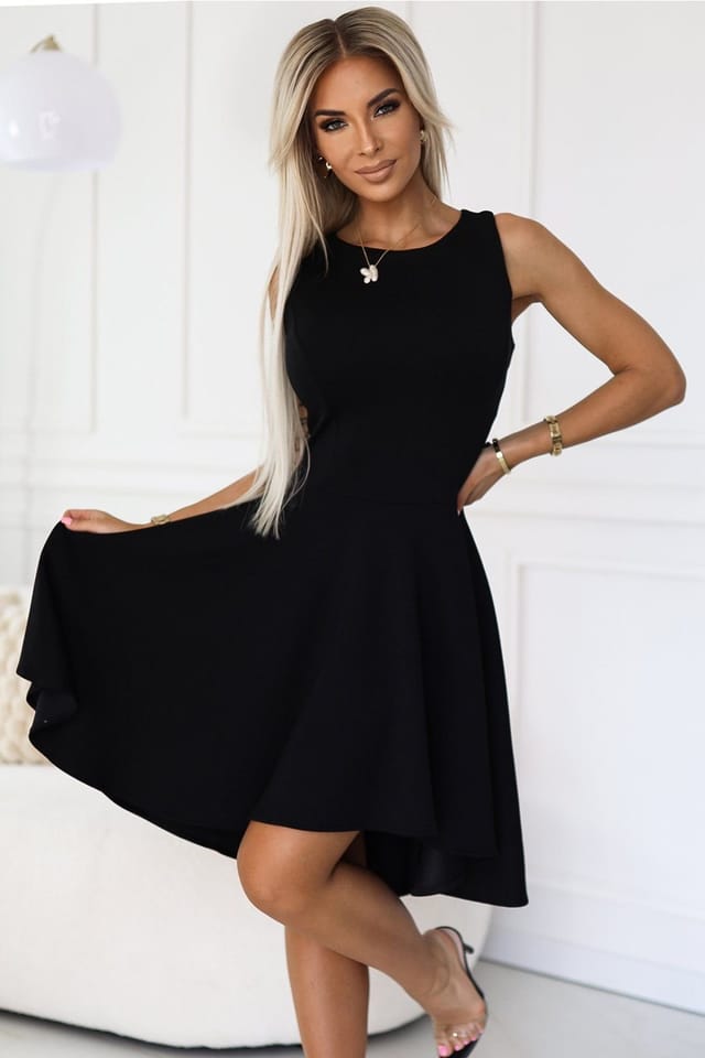 Love Lace Love Lace Women's Elegant Cocktail Dress with Long Back in Black - 3