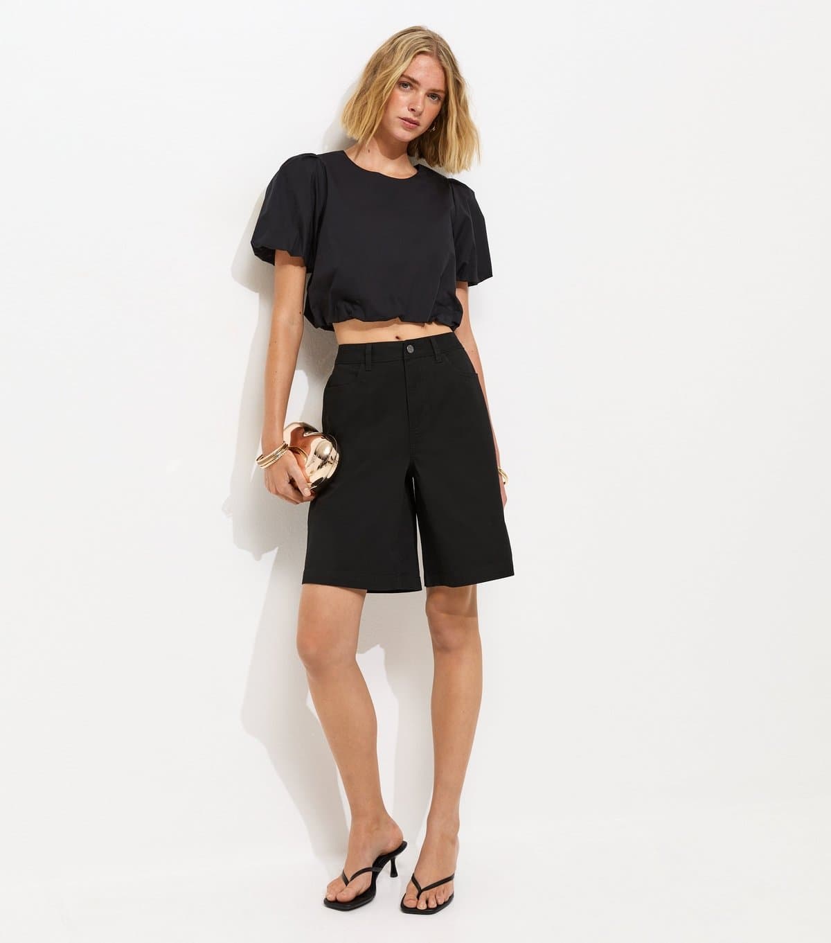 New Look Women's Black Twill Jorts New Look