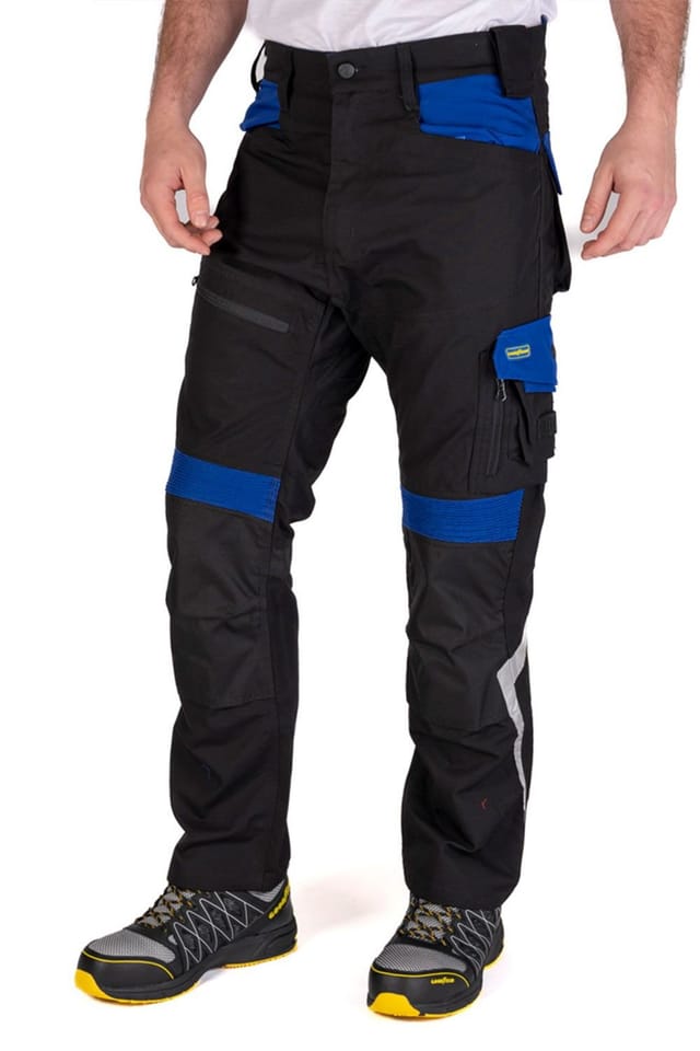 Goodyear Goodyear Men's Flex Knee Reflective Multi Tool Cargo Trousers in Black - 2