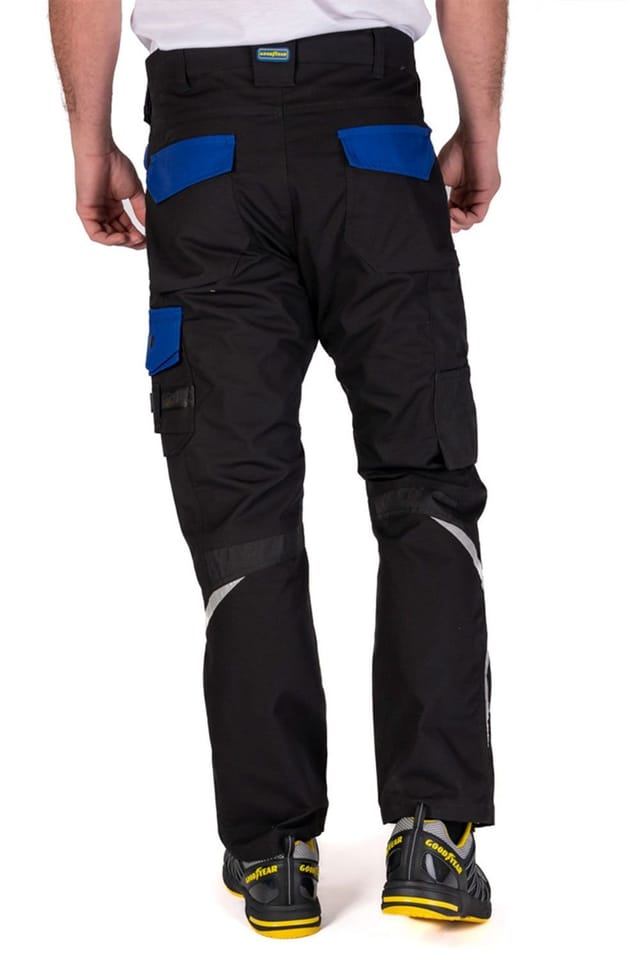 Goodyear Goodyear Men's Flex Knee Reflective Multi Tool Cargo Trousers in Black - 3