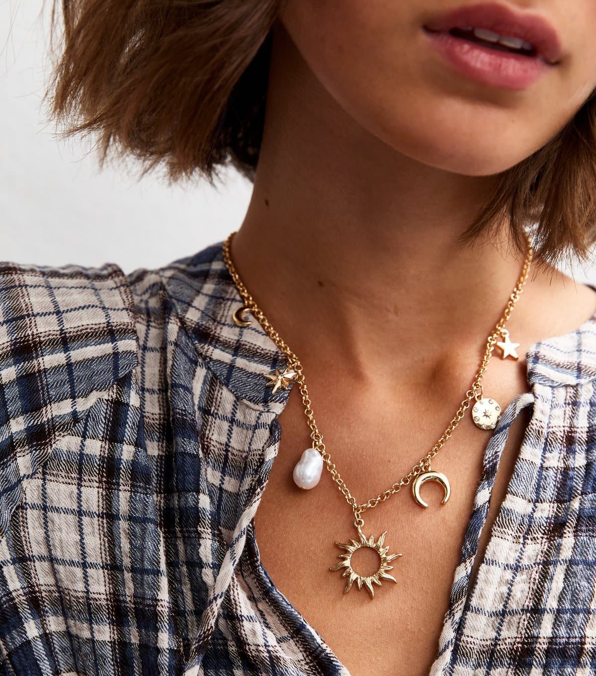 New Look New Look Gold Tone Mystical Charm Necklace