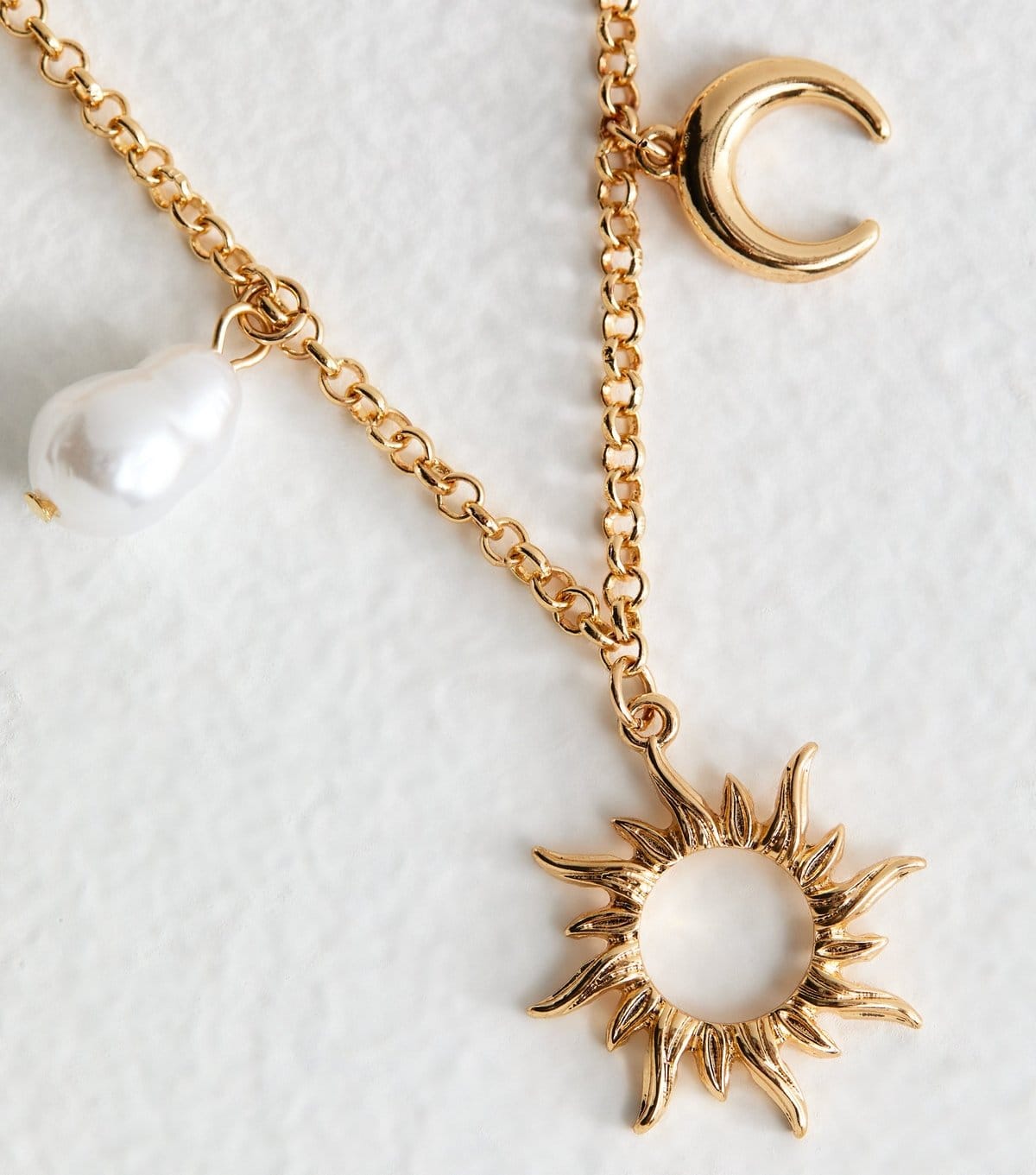 New Look Gold Tone Mystical Charm Necklace New Look - 4