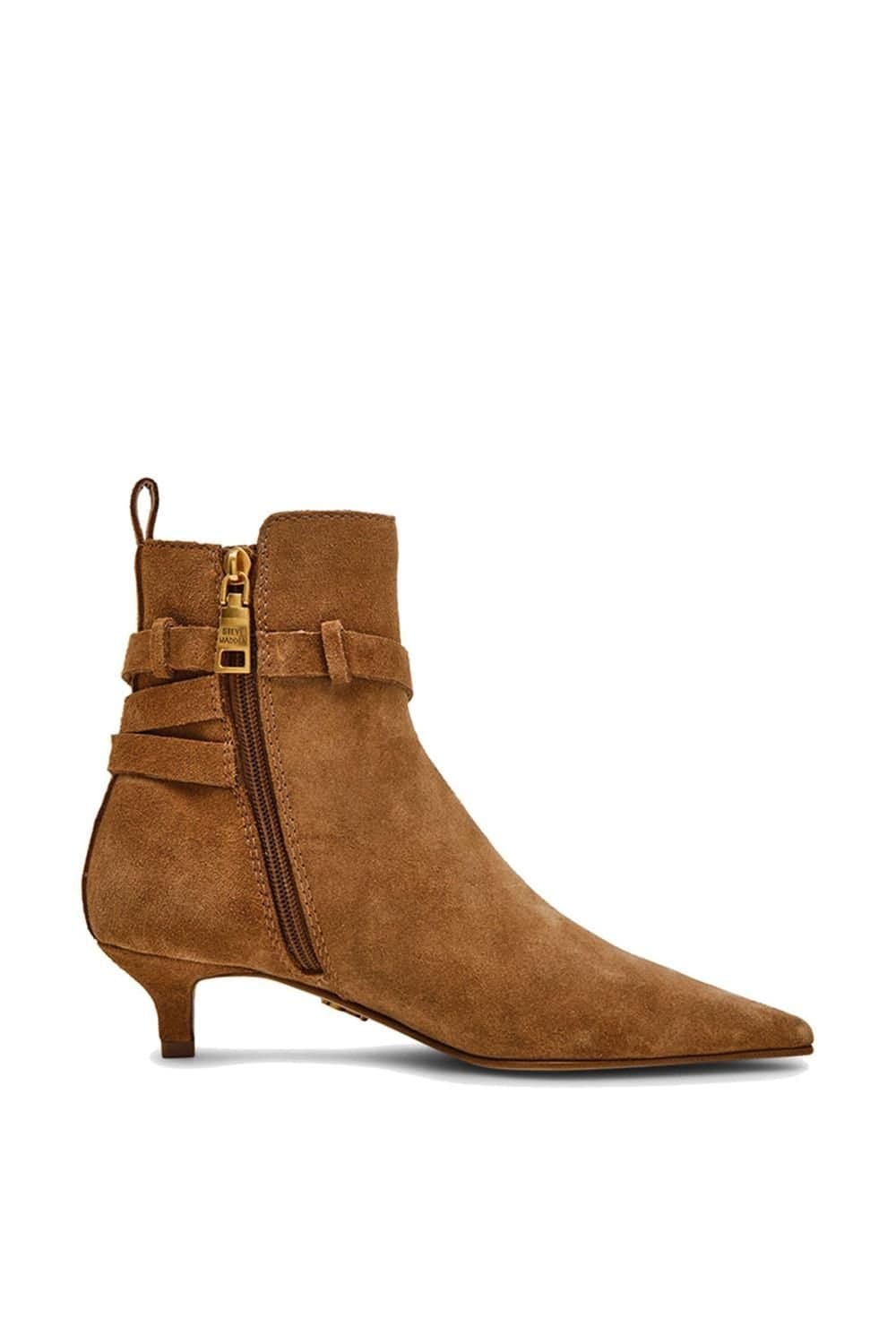 Steve Madden STEVE MADDEN Women's 'Roller Ankle Boot Tan Suede' Suede Boots