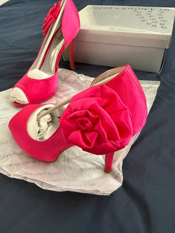 Glamour n glitz Women’s Pink Glamour N Glitz Open Toe Stiletto Heels UK Size 5 - 1