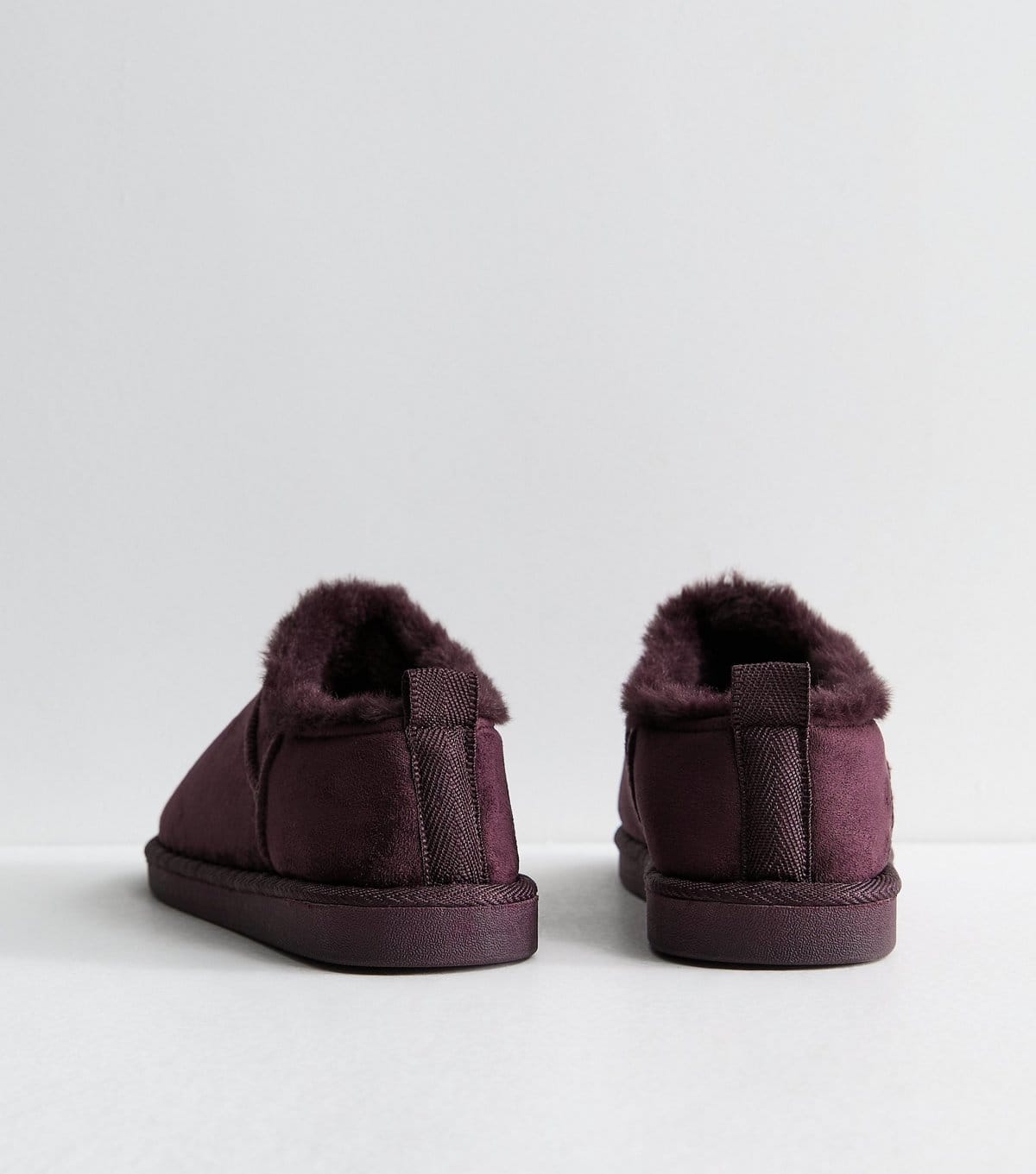 New Look Women's Dark Burgundy Faux Suede Low Boot Slippers New Look - 4