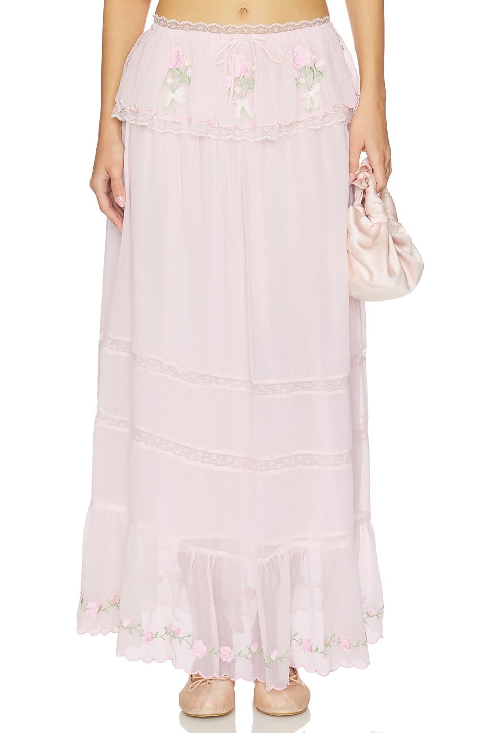 revolve Rae Rose Maxi Skirt