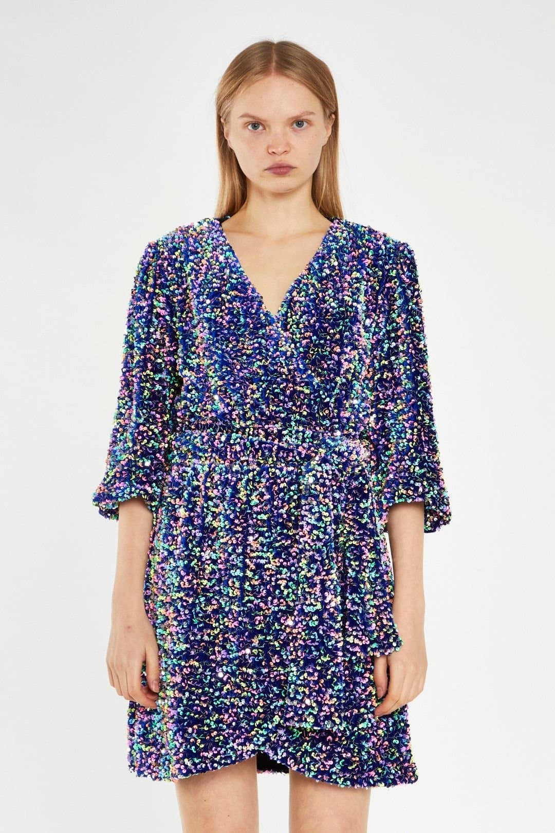 Shnoo Shnoo Women's Wrap Mini-Dress in Navy