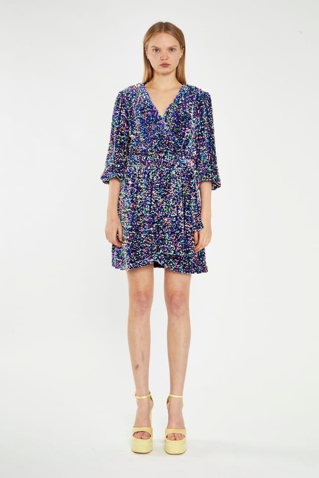 Shnoo Shnoo Women's Wrap Mini-Dress in Navy - 3