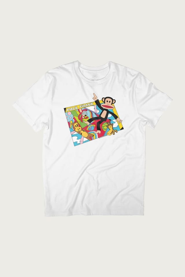 Paul Frank Paul Frank Men's Julius Clancy Worry Bear & Bob T-Shirt in White - 2