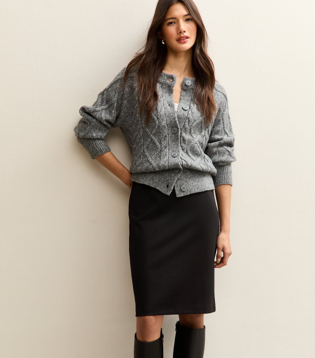 New Look Women's Black Jersey Pencil Skirt New Look