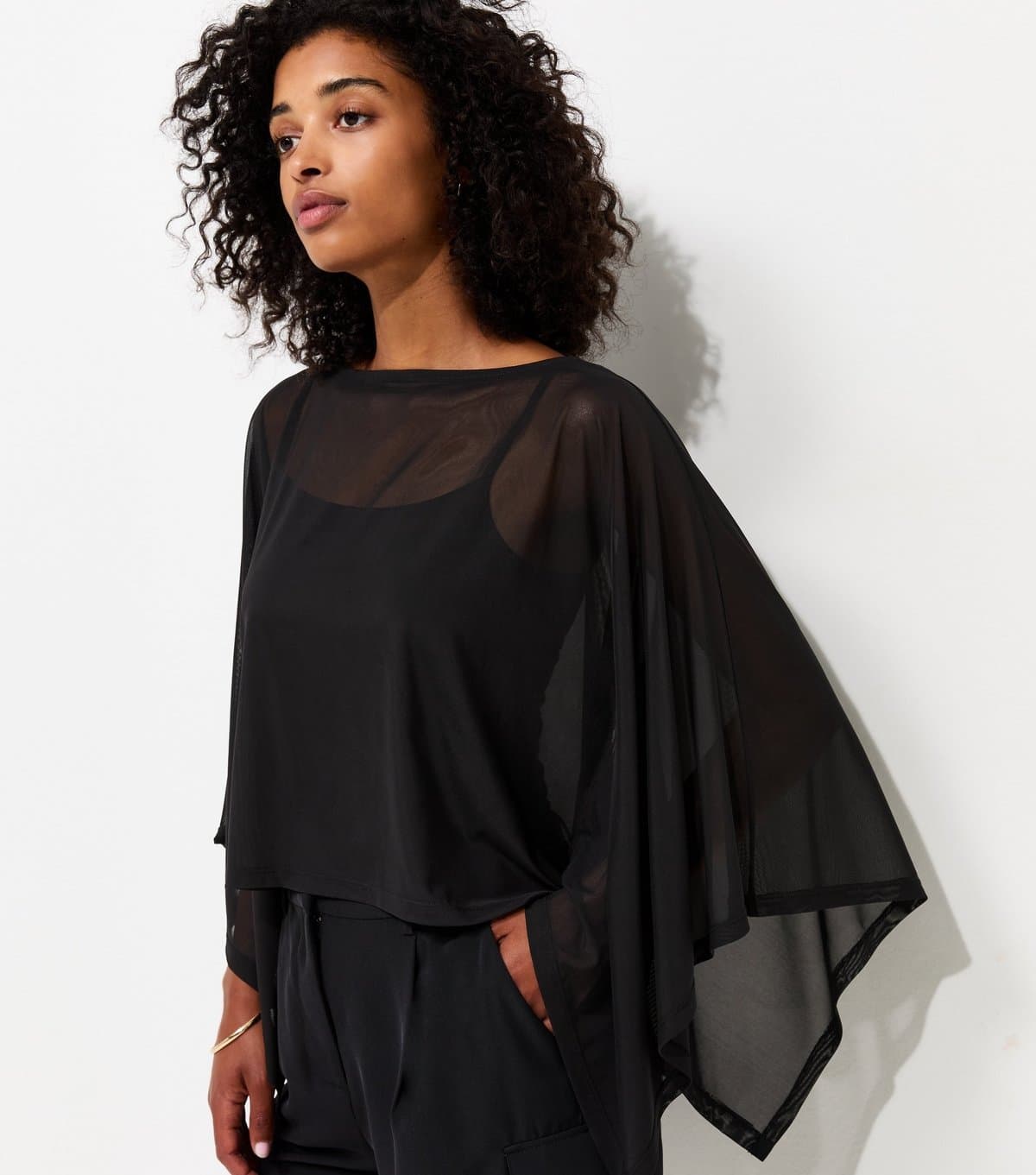 New Look New Look Black Mesh Cape
