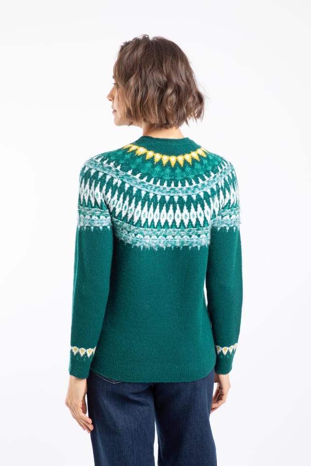 Weird Fish Weird Fish Women's Lowell Fair Isle Jumper in Teal - 3