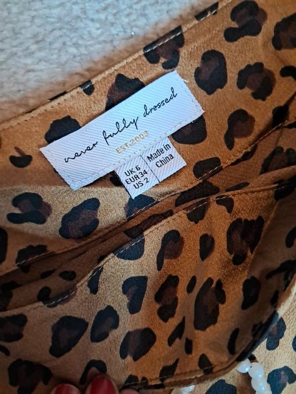 Never Fully Dressed Never fully dressed 6 leopard print mya satin midi skirt new