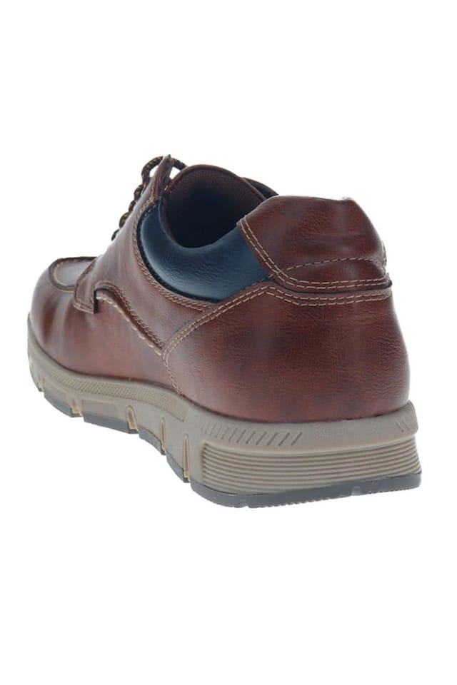 Pavers Pavers Men's Wide Fit Casual Lace Up Trainers in Brown - 3