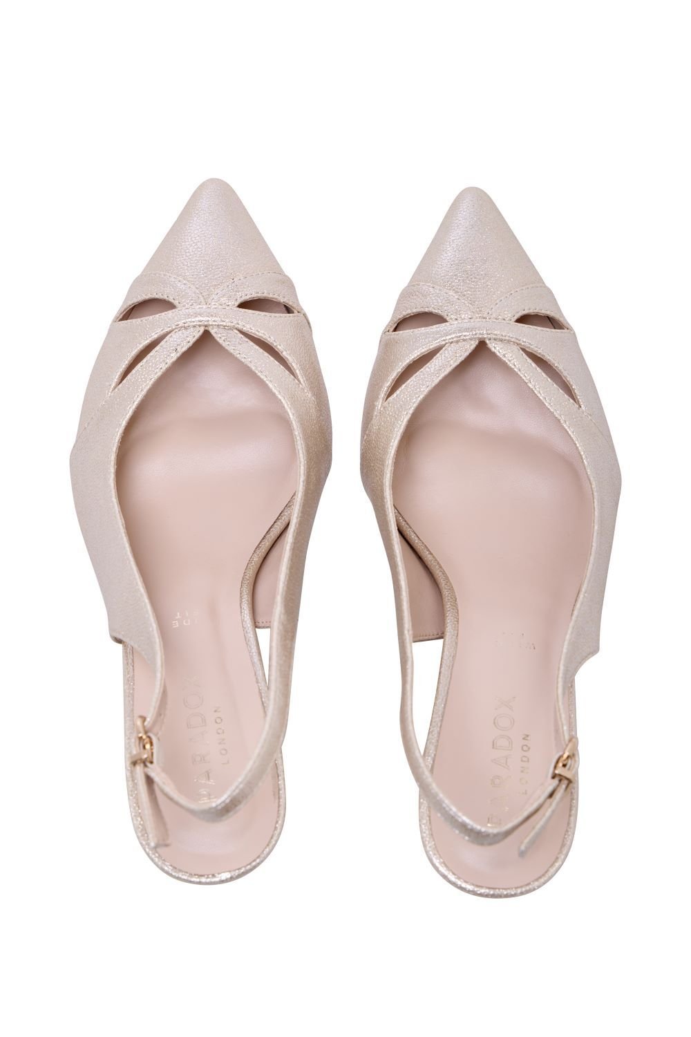 Paradox London Paradox London Women's 'Fairmont' Wide Fit Mid Heel Sling Backs in Gold - 3