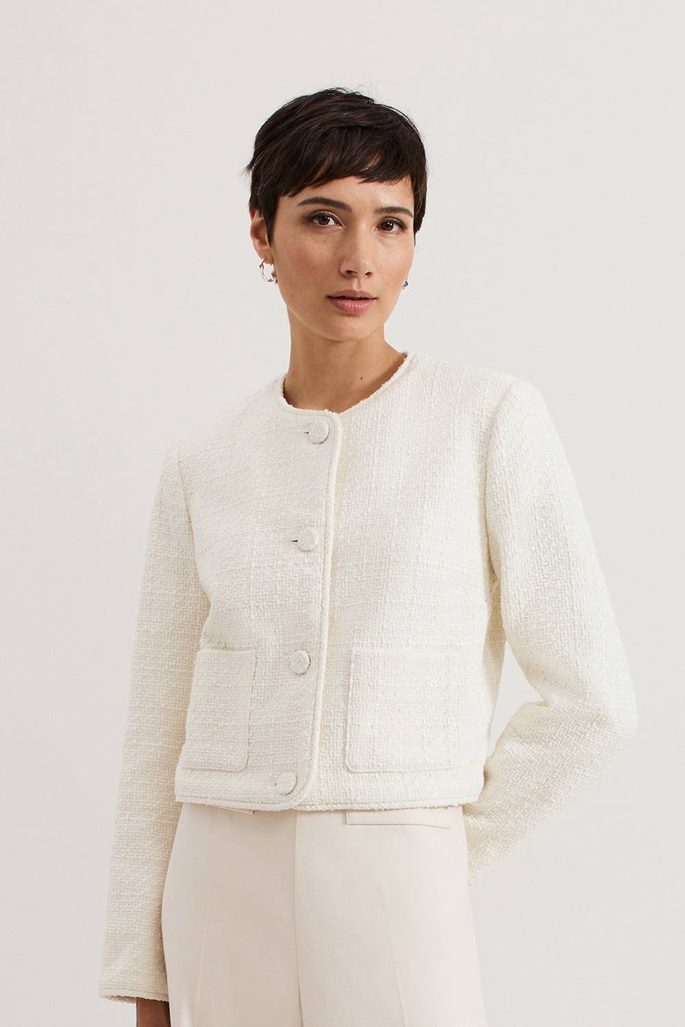 Phase Eight Phase Eight Women's Ripley Boucle Jacket in Off-White - 4