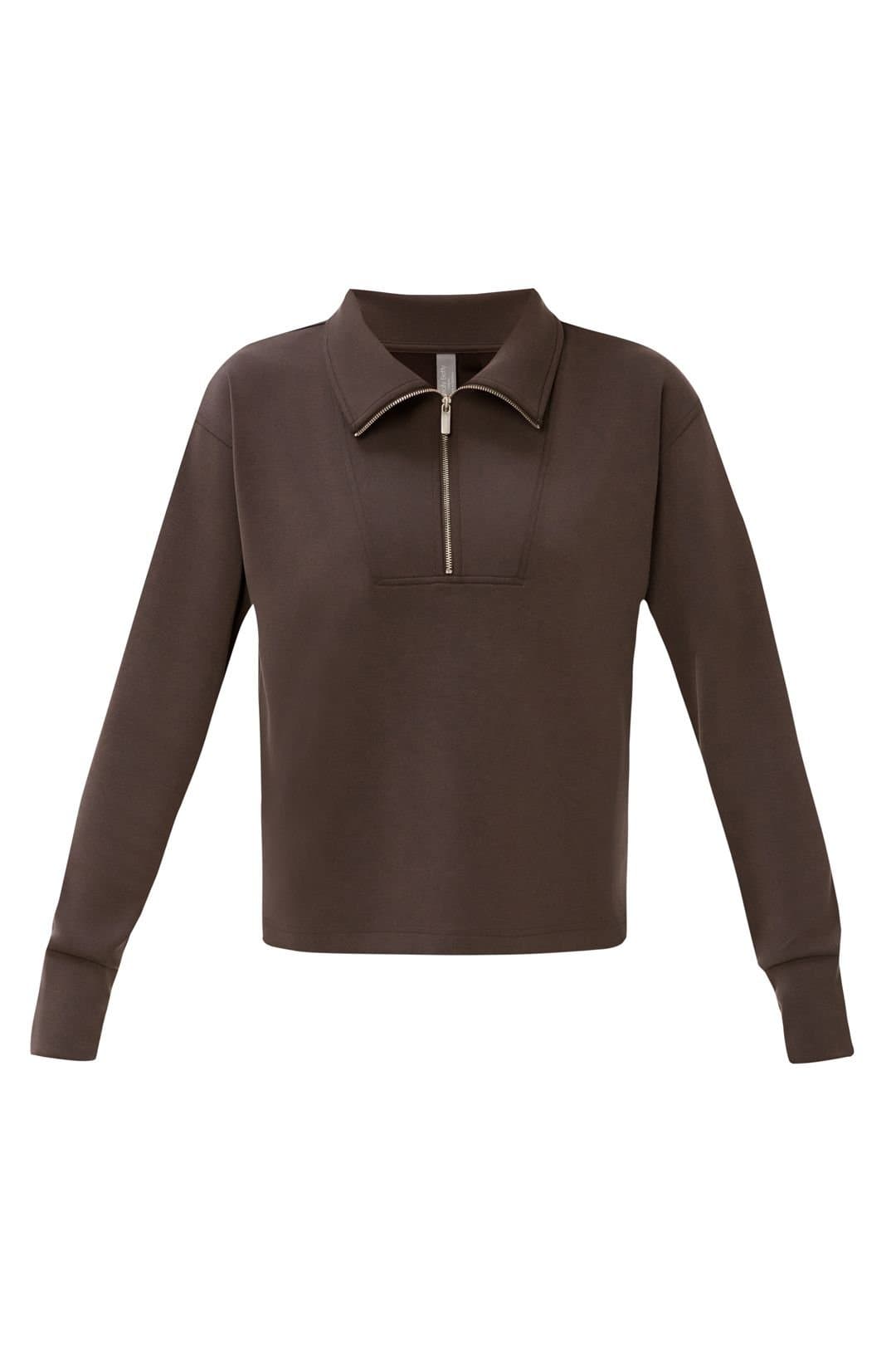 Sweaty Betty Sweaty Betty Women's Sand Wash Half Zip Cropped Sweatshirt Espresso Brown