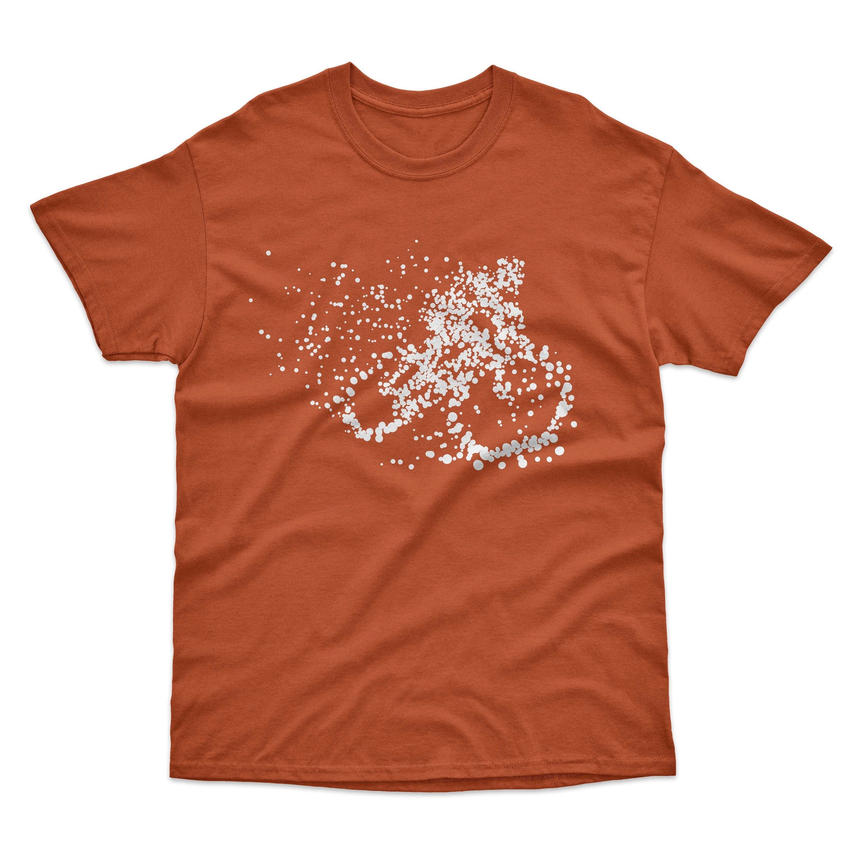 Bad Zebedee Bad Zebedee Men's Particle Dot Cyclist T-Shirt in Terracotta - 1