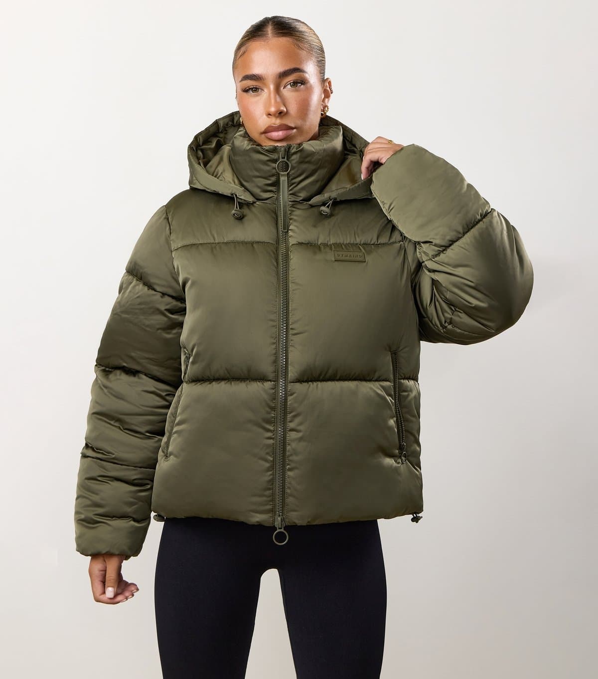 Gym King Gym King Khaki Cropped Padded Jacket