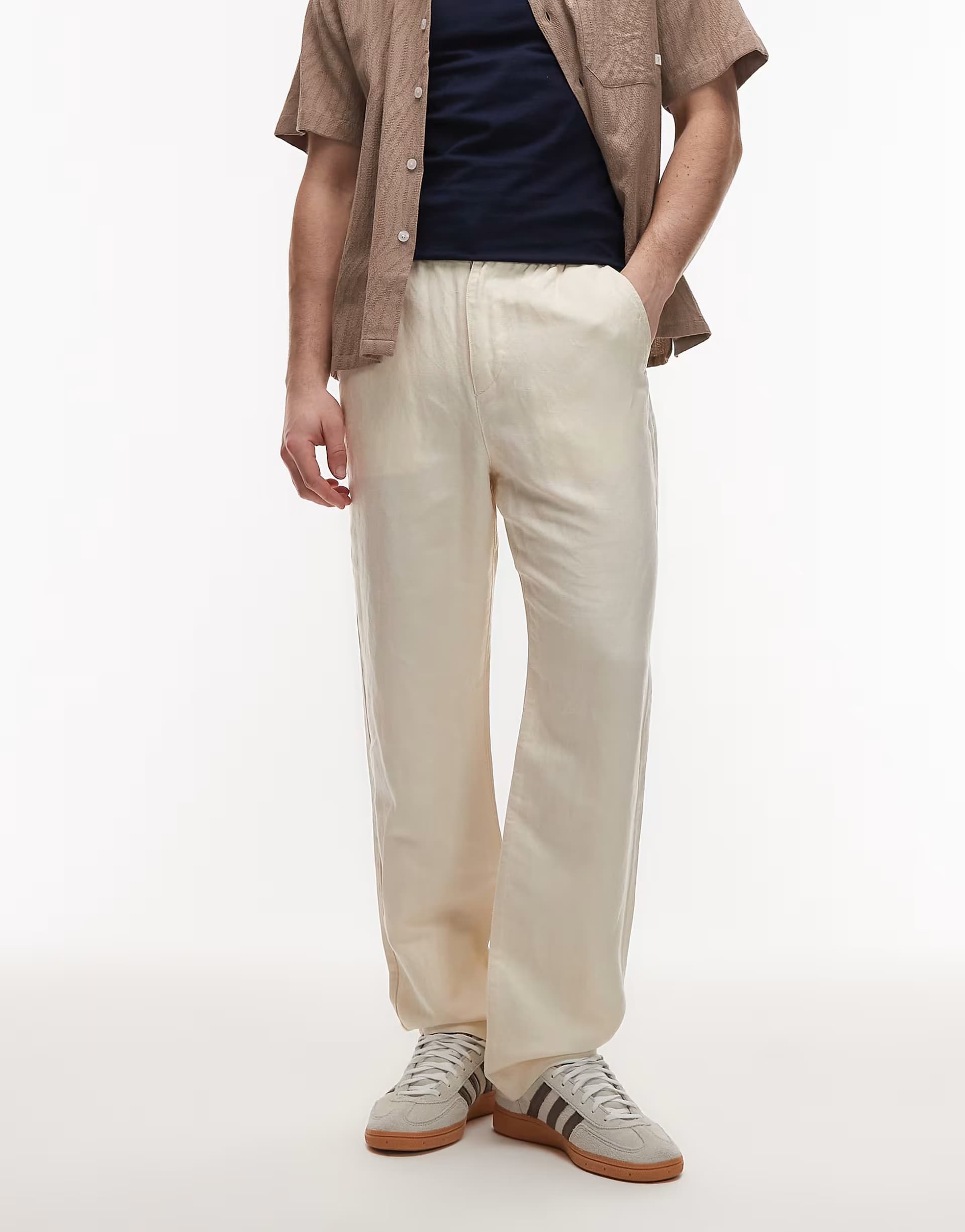 ASOS Lacoste straight leg woven trouser in ecru