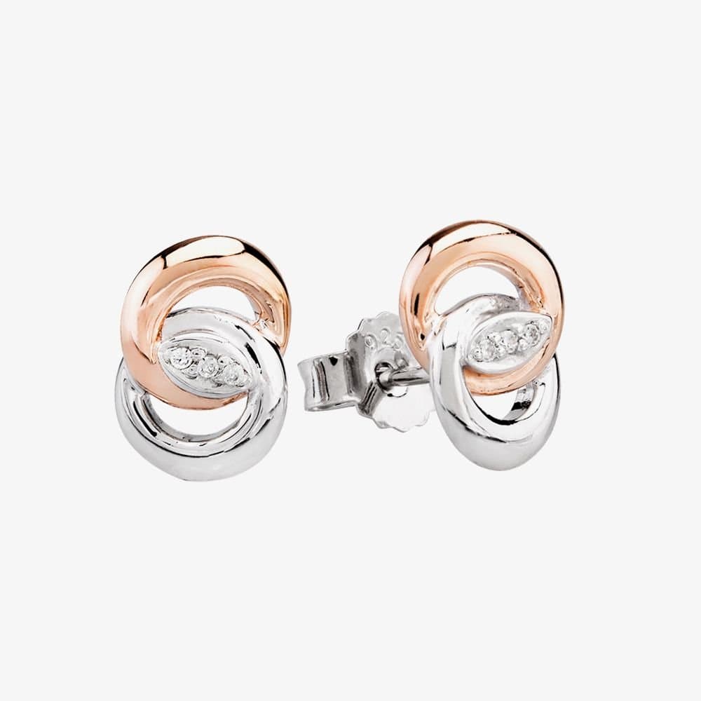 Rosa Lea Rosa Lea Silver Pave Intertwined Rings Stud Earrings