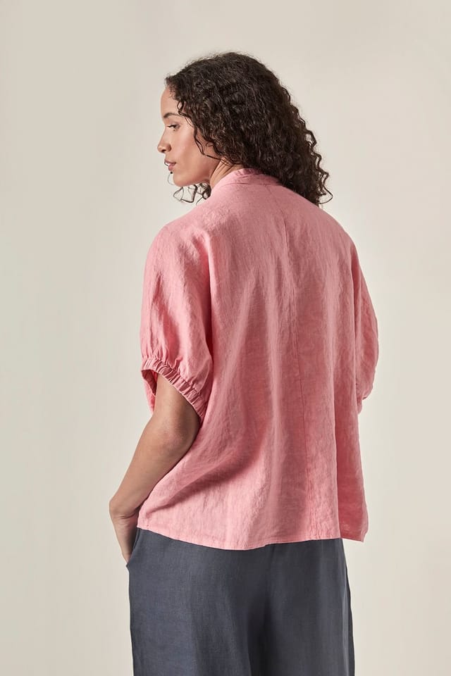 James Lakeland James Lakeland Women's Relaxed Linen Blouse - Pink - 2